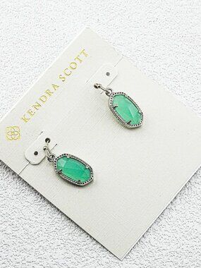 Kendra Scott Light Green Glass Earrings